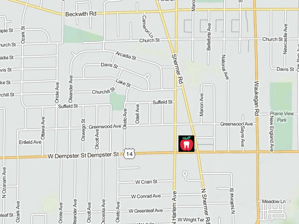 Morton Grove Dentistry Location Map